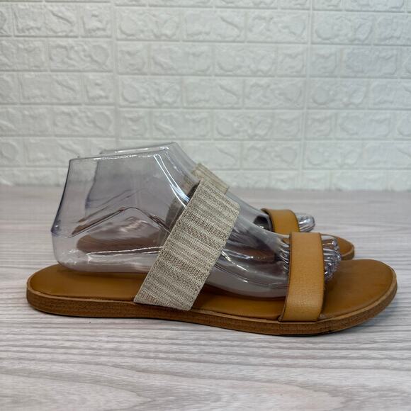 Universal Thread Slide Sandals Women’s US 10 Tan Open Toe Flat Slip On Comfort - Picture 2 of 10